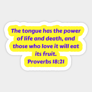 Bible Verse Proverbs 18:21 Sticker